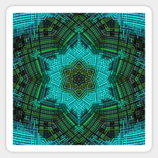 Weave Mandala Blue and Green Sticker